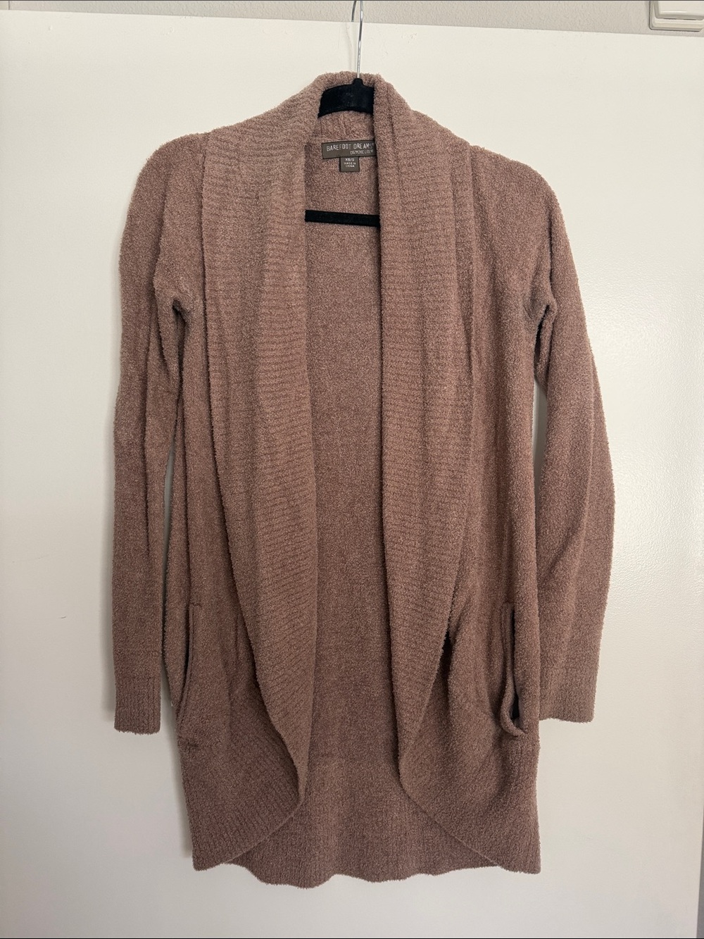 Barefoot Dreams Open-Front Shawl Collar Cardigan – Mauve